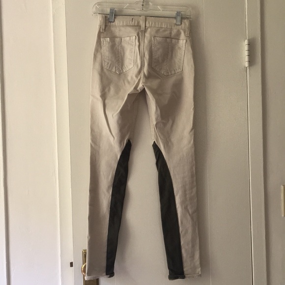 Rag & Bone Jodhpur White Jeans with Suede Accents - Picture 6 of 7